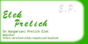 elek prelich business card